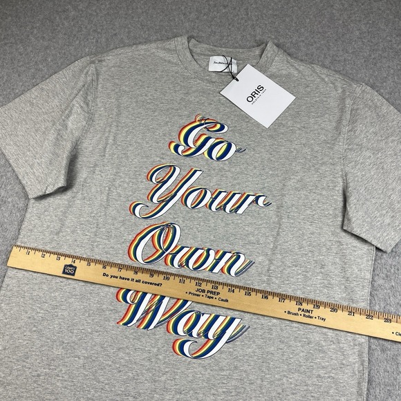 Oris T Shirt Mens Large Hölstein 1904 Go Your Own Way Organic Cotton Gray NWT - Picture 6 of 8